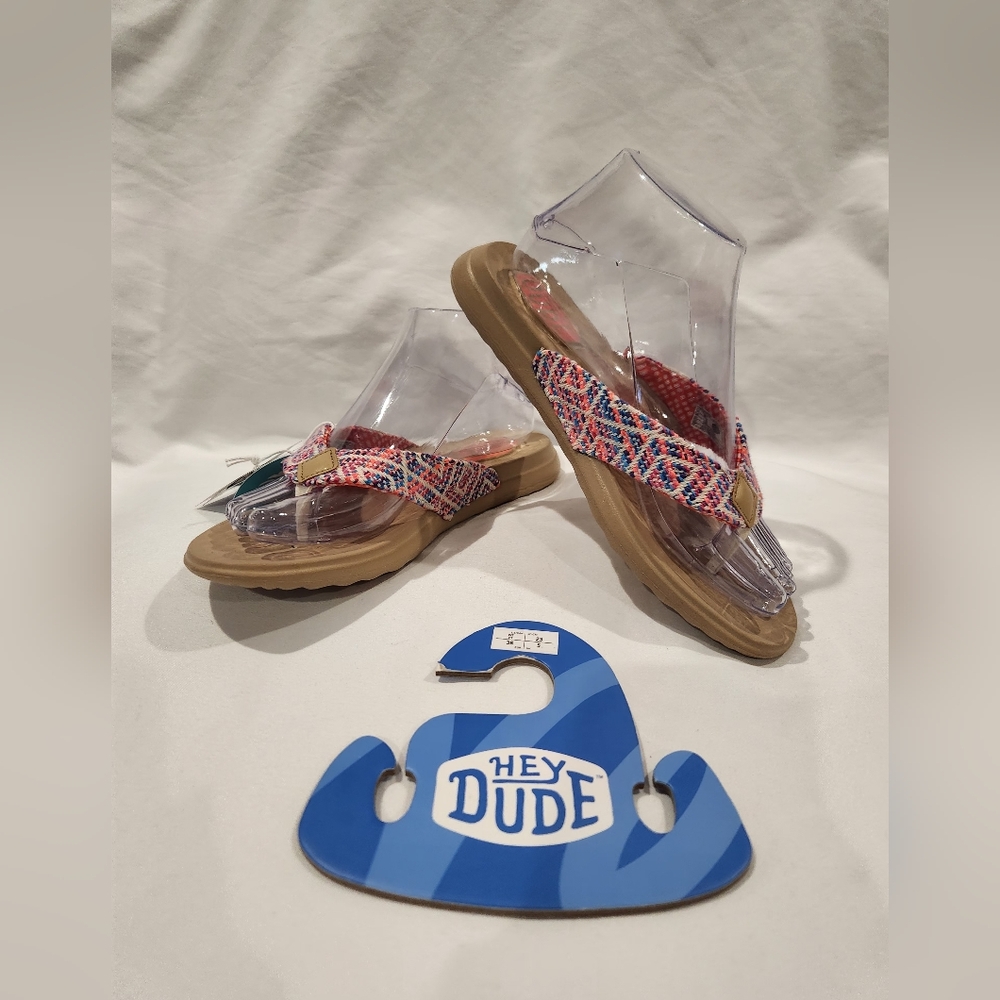 NWT Hey Dude Christi Flip Surf Baja Multicolor Sandals